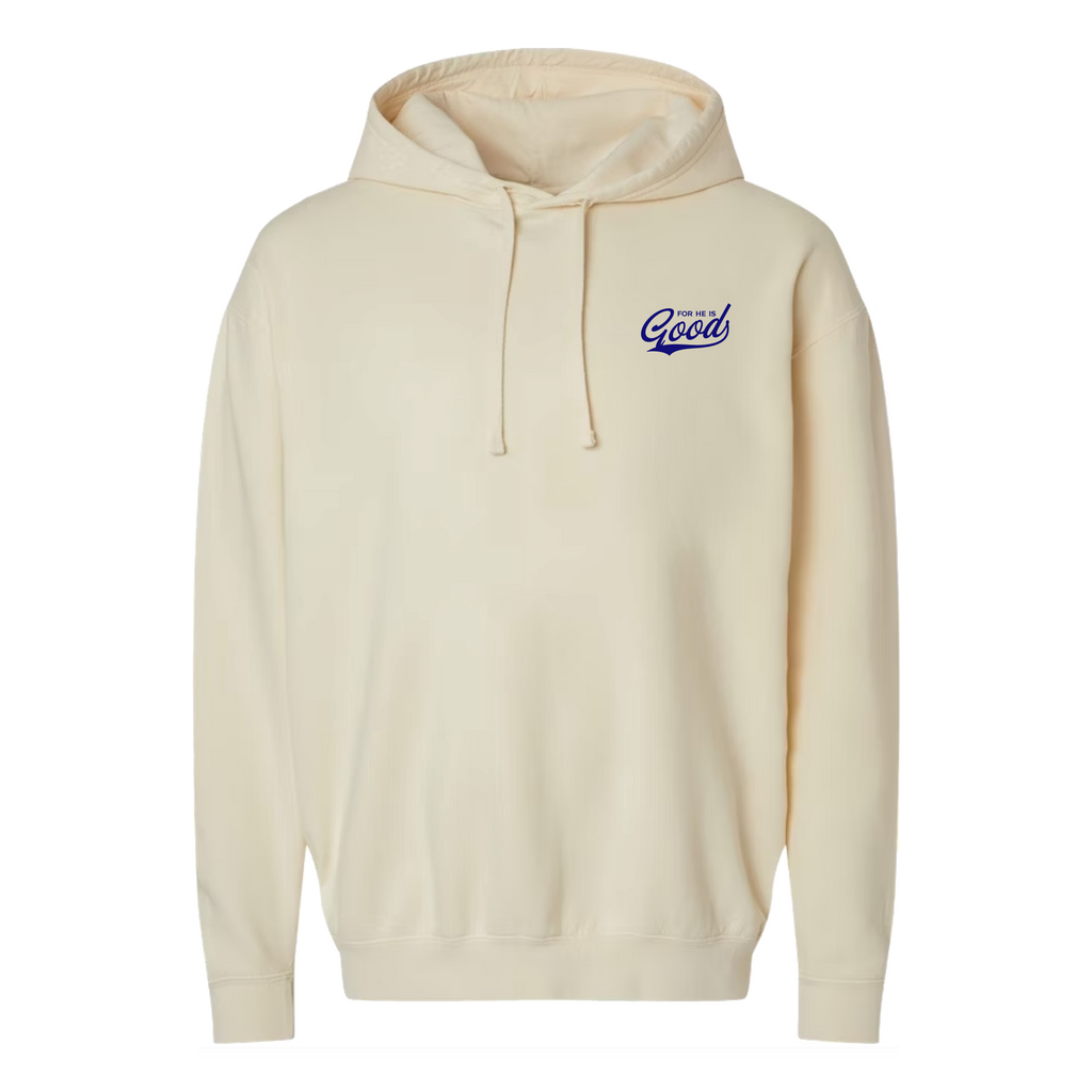 For He is GOOD Lightweight Hoodie - Ivory