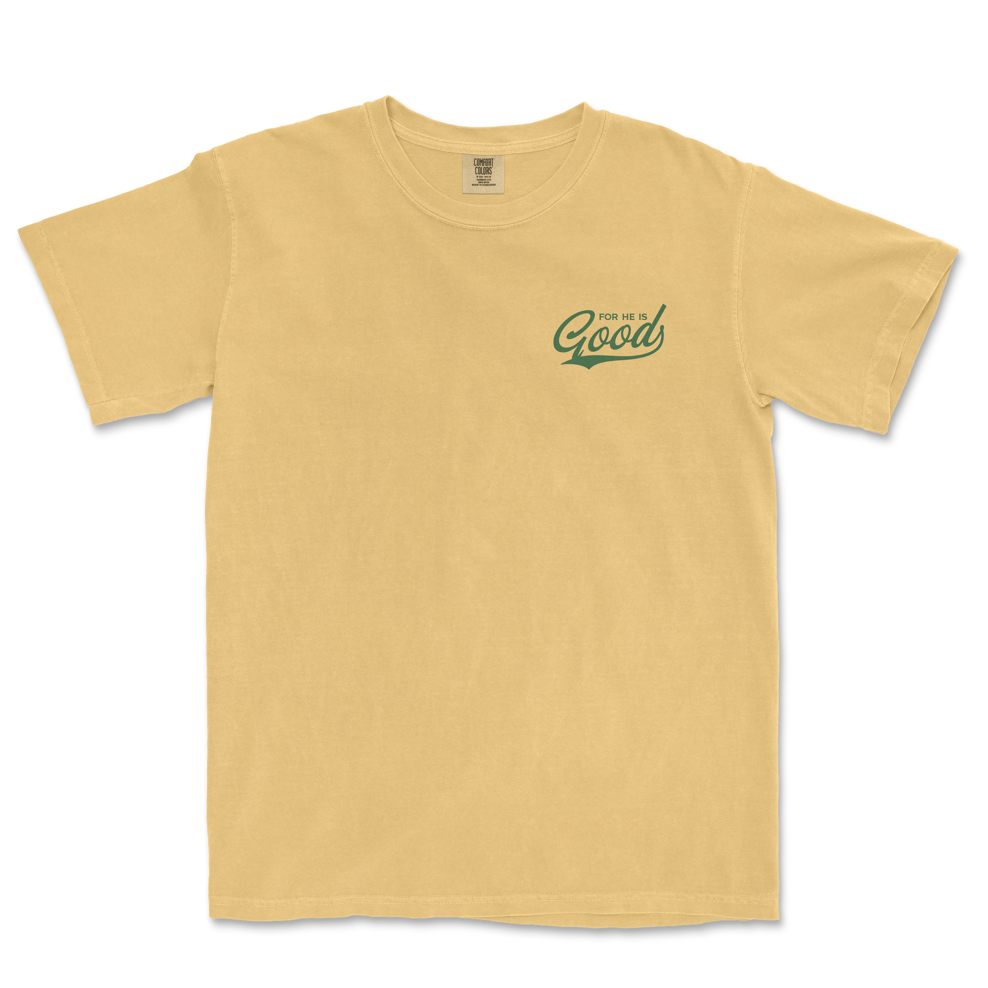 For He is GOOD Tee - Mustard