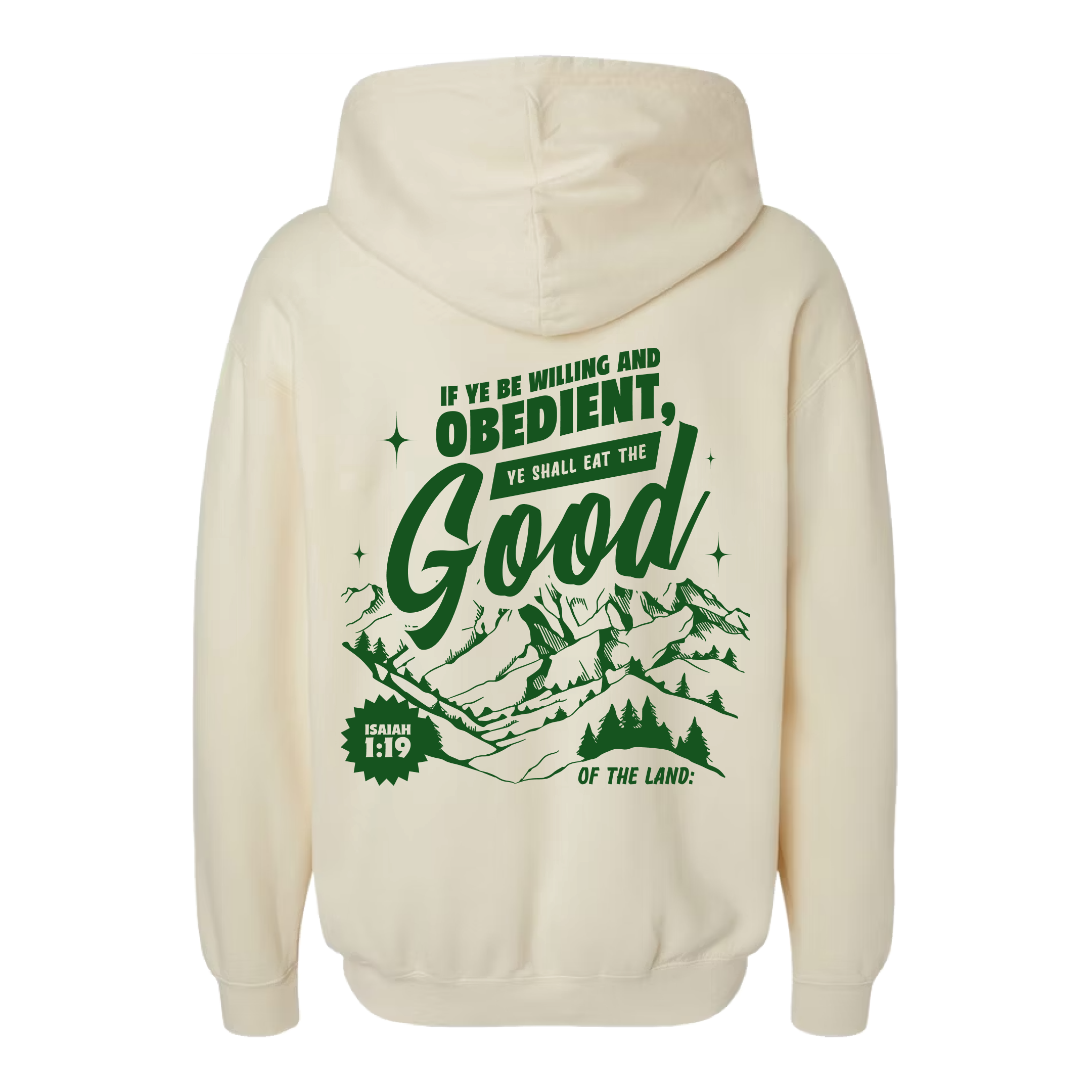 Eat the GOOD of the Land Lightweight Hoodie - Ivory