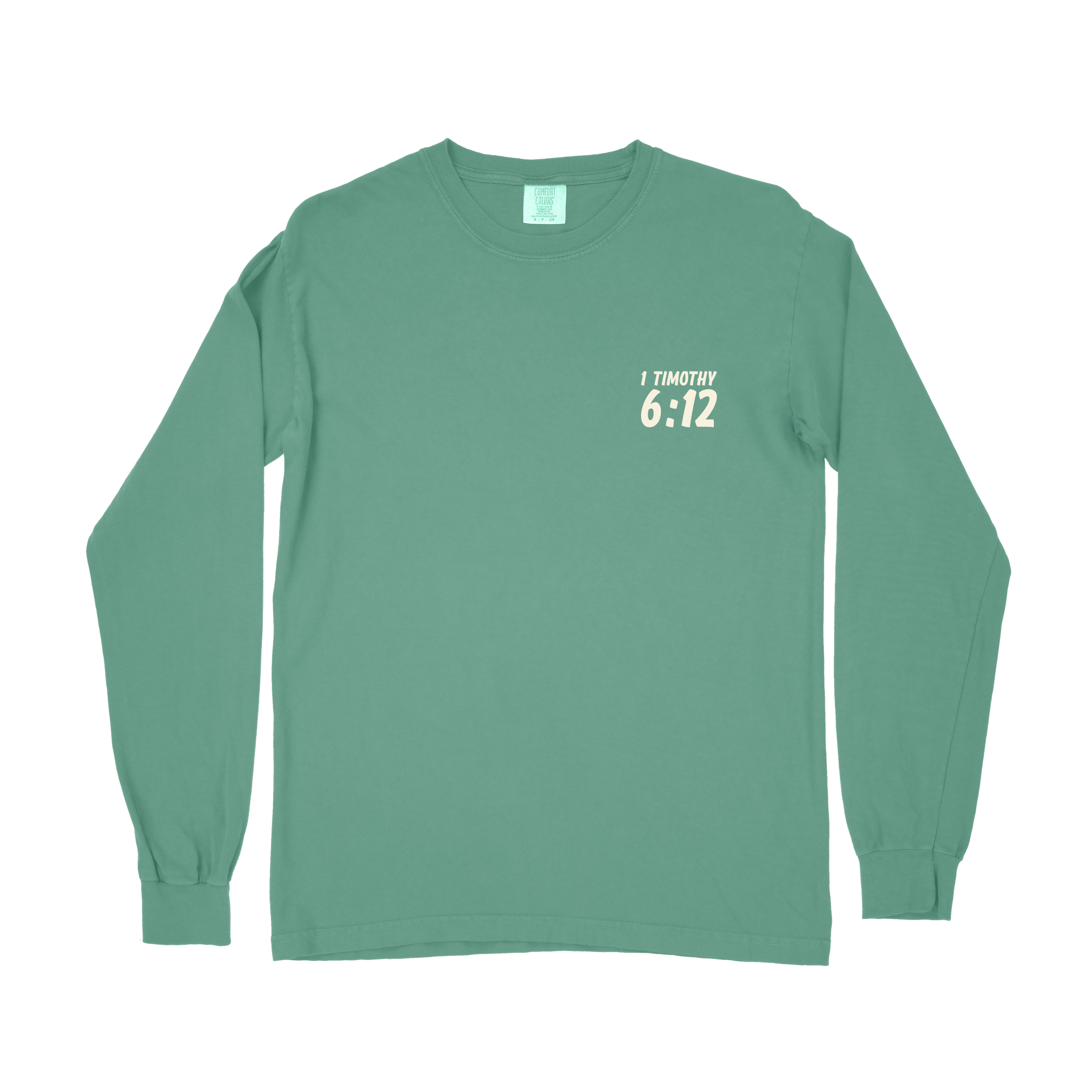 Fight the GOOD Fight of Faith Long Sleeve Tee - Light Green