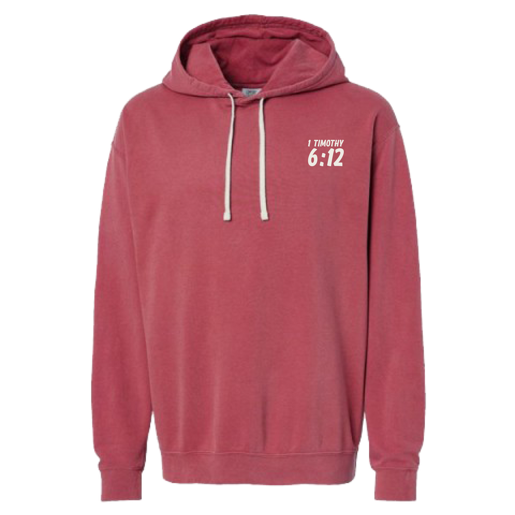 Fight the GOOD Fight of Faith Lightweight Hoodie - Crimson