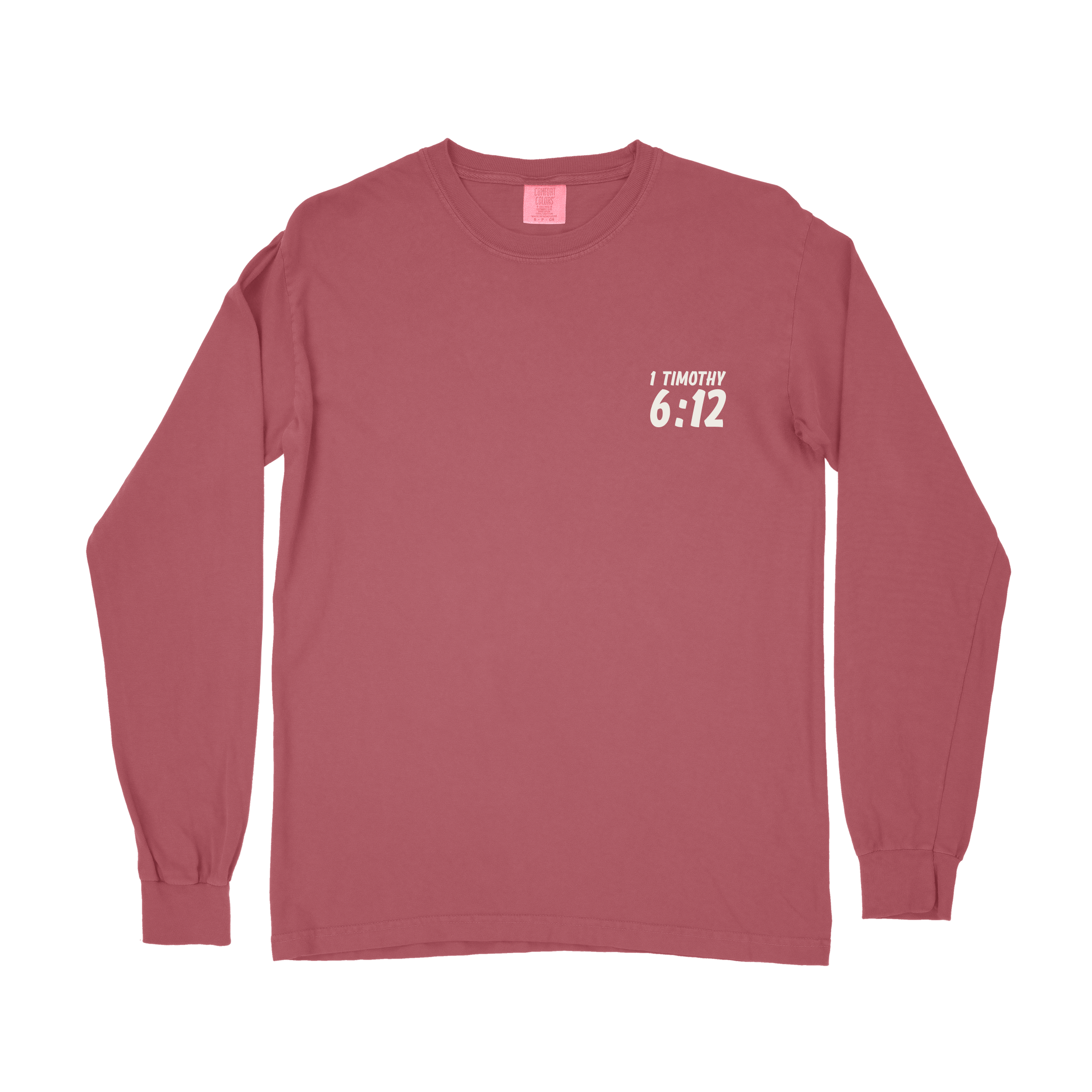 Fight the GOOD Fight of Faith Long Sleeve Tee - Crimson