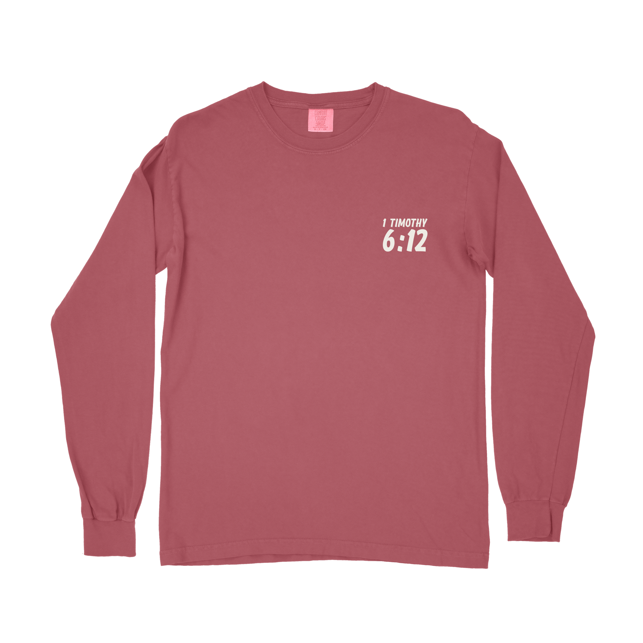 Fight the GOOD Fight of Faith Long Sleeve Tee - Crimson