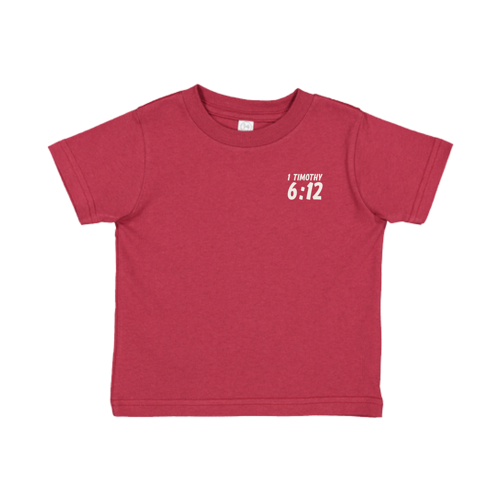 Fight the GOOD Fight of Faith Toddler Cotton Jersey Tee - Garnet