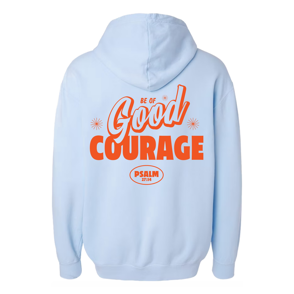 Be of GOOD Courage Lightweight Hoodie - Hydrangea