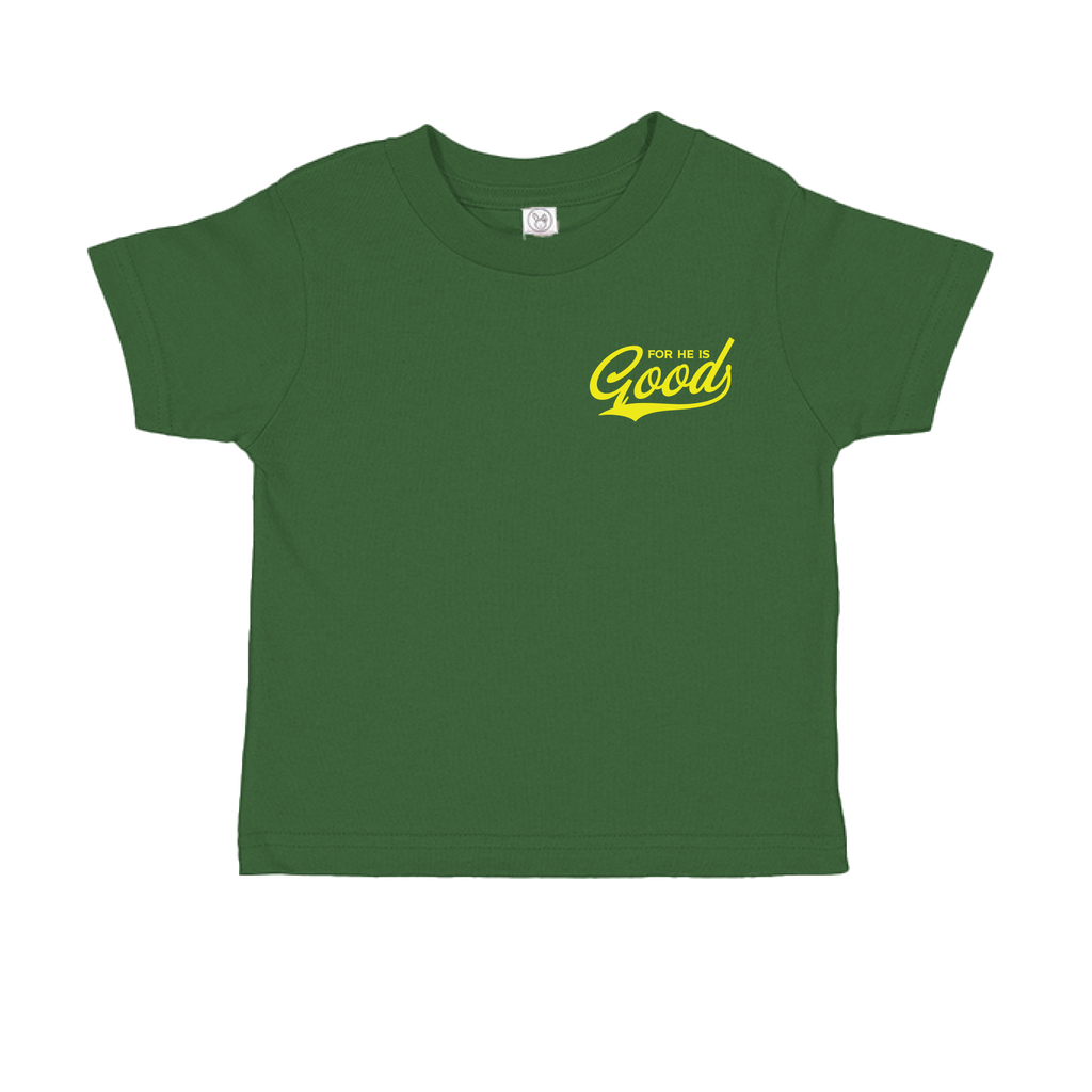 For He is GOOD Toddler Cotton Jersey Tee - Military Green